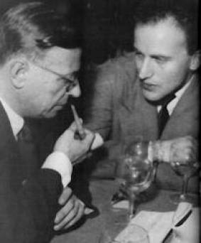 Sartre et Vian, en pleine discussion philosophique
